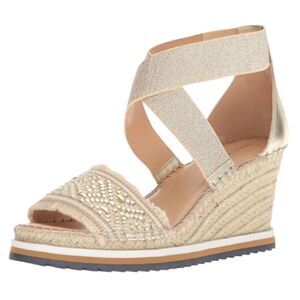 Tommy Hilfiger Yemina Gold Wedges Sz 10